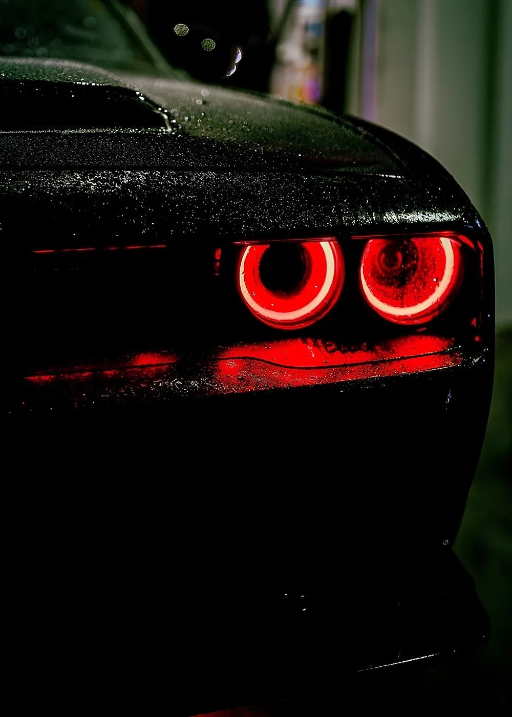 Dodge Challenger Red Glow metal poster artwork